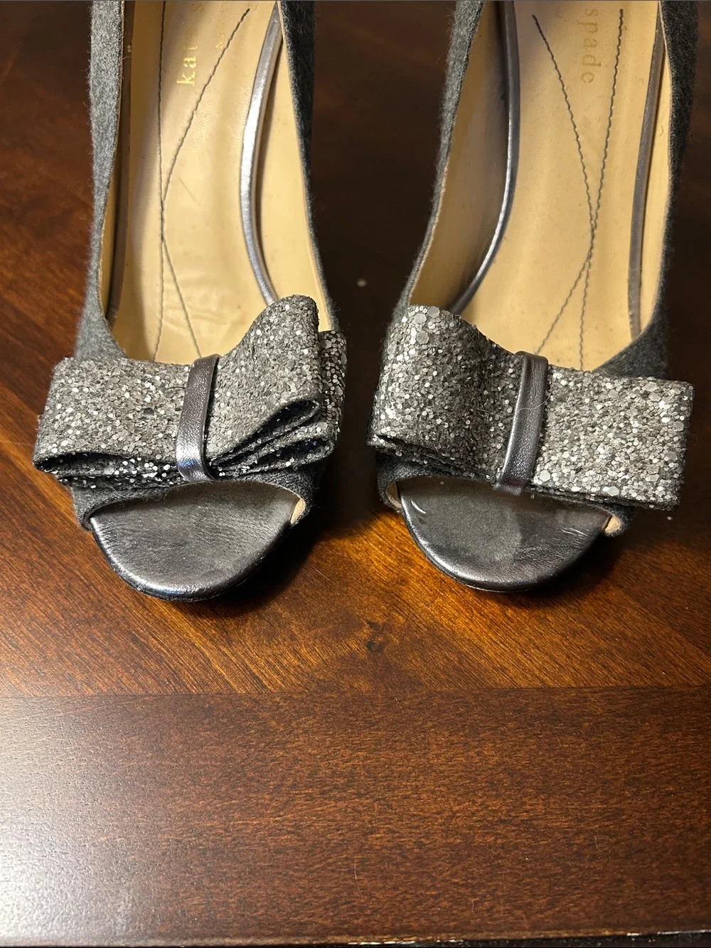 kate spade Glitter Bow Heels